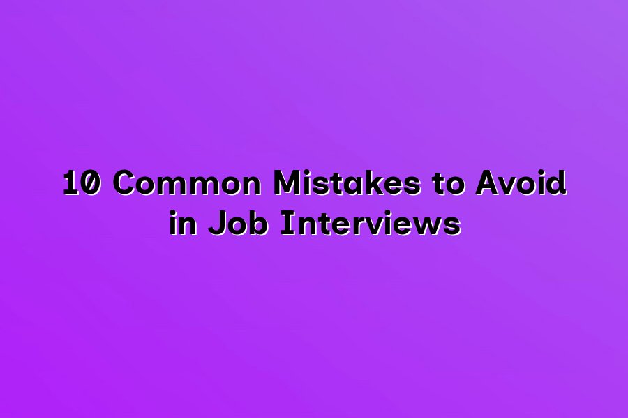 10 Common Mistakes to Avoid in Job Interviews