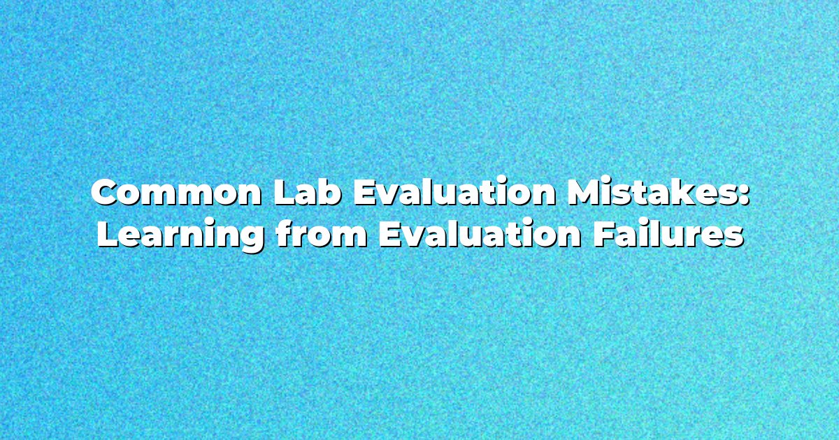 Common Lab Evaluation Mistakes: Learning from Evaluation Failures