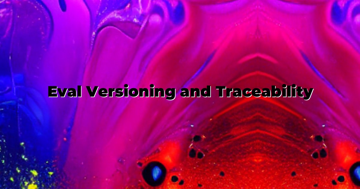 Eval Versioning and Traceability