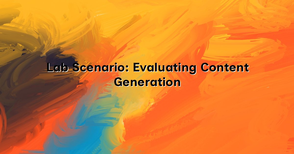 Lab Scenario: Evaluating Content Generation