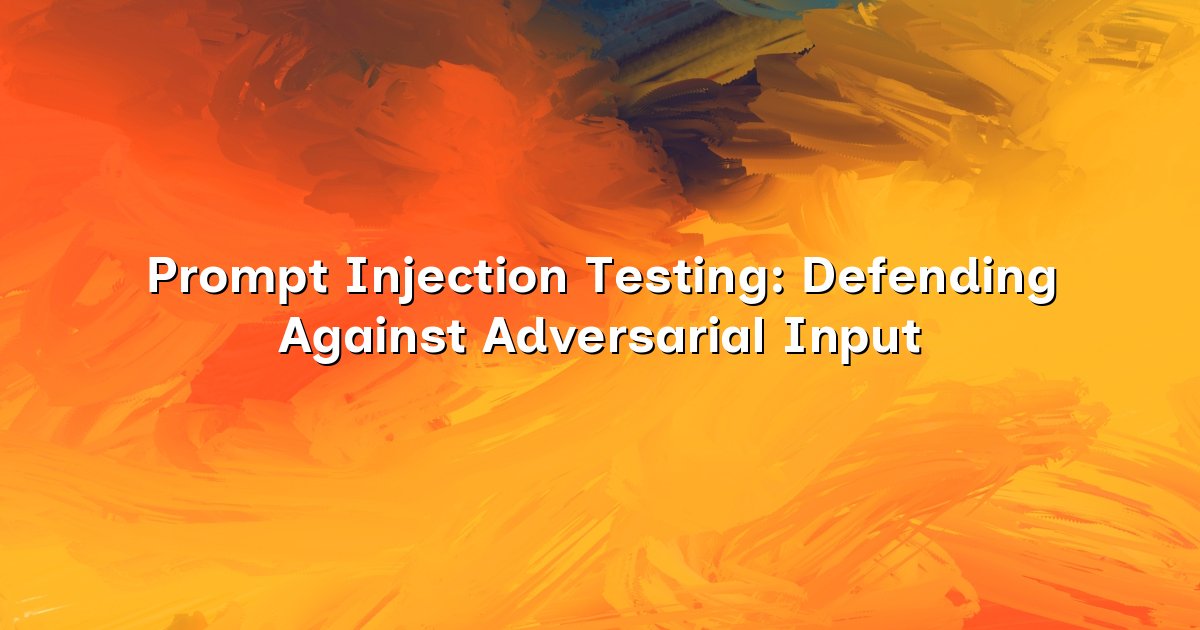 Prompt Injection Testing: Defending Against Adversarial Input