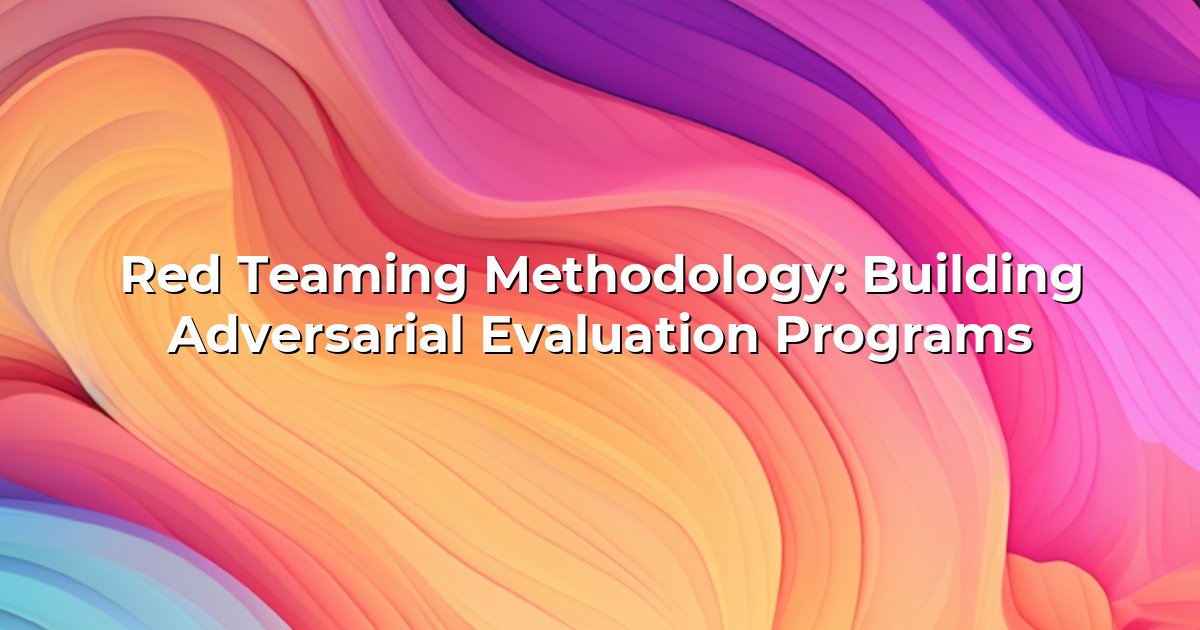 Red Teaming Methodology: Building Adversarial Evaluation Programs