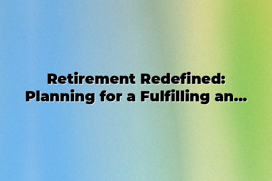 Retirement Redefined: Planning for a Fulfilling and Healthy Post-Work Life
