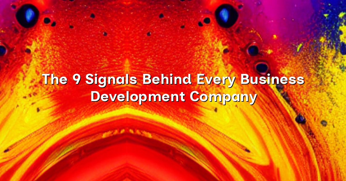 The 9 Signals Behind Every Business Development Company cover