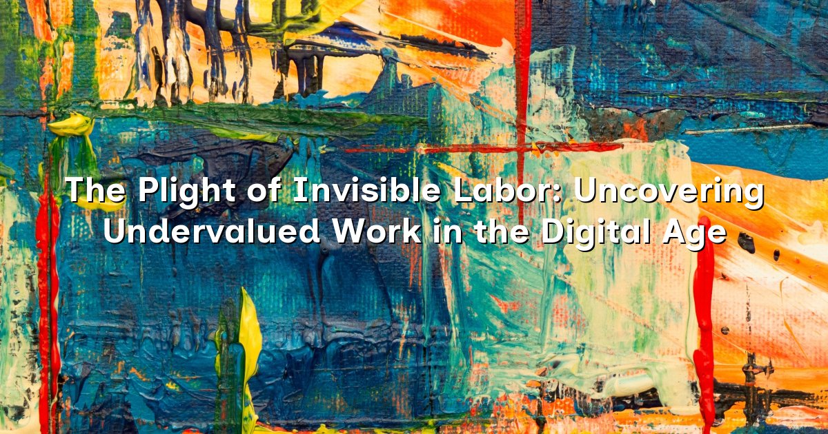 The Plight of Invisible Labor: Uncovering Undervalued Work in the ...